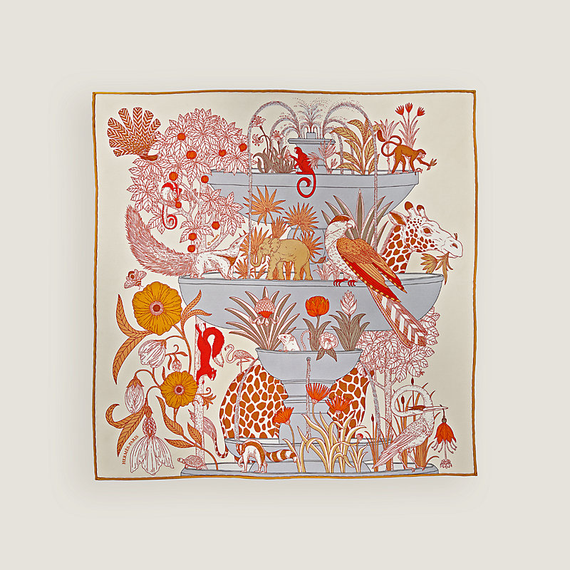 HERMES 最新作 ガヴロッシュ スカーフ Precious Paradise Detail HERMES Precious Paradise Detail Scarf | Framed Hermes Scarf